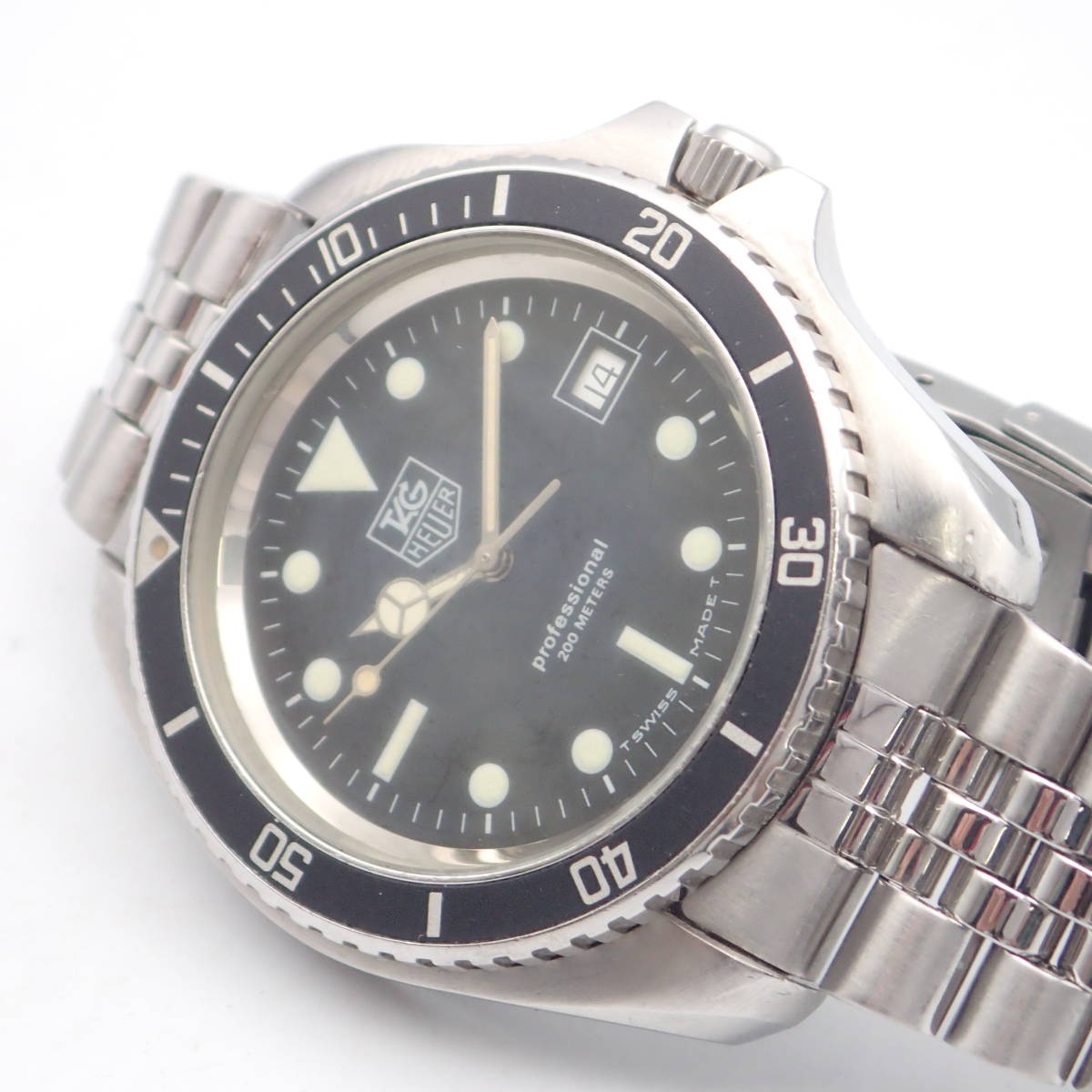 い09284/TAG HEUER タグホイヤー/プロフェッショナル/クオーツ/メンズ腕時計/200M/デイト/回転ベゼル/文字盤 ブラック/980.006N/ジャンク