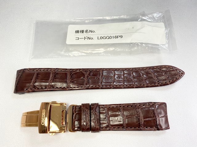 L0GG016P9 SEIKO Brightz 20mm original leather belt crocodile Brown SAGA252/8B63-0AL0 for cat pohs free shipping 