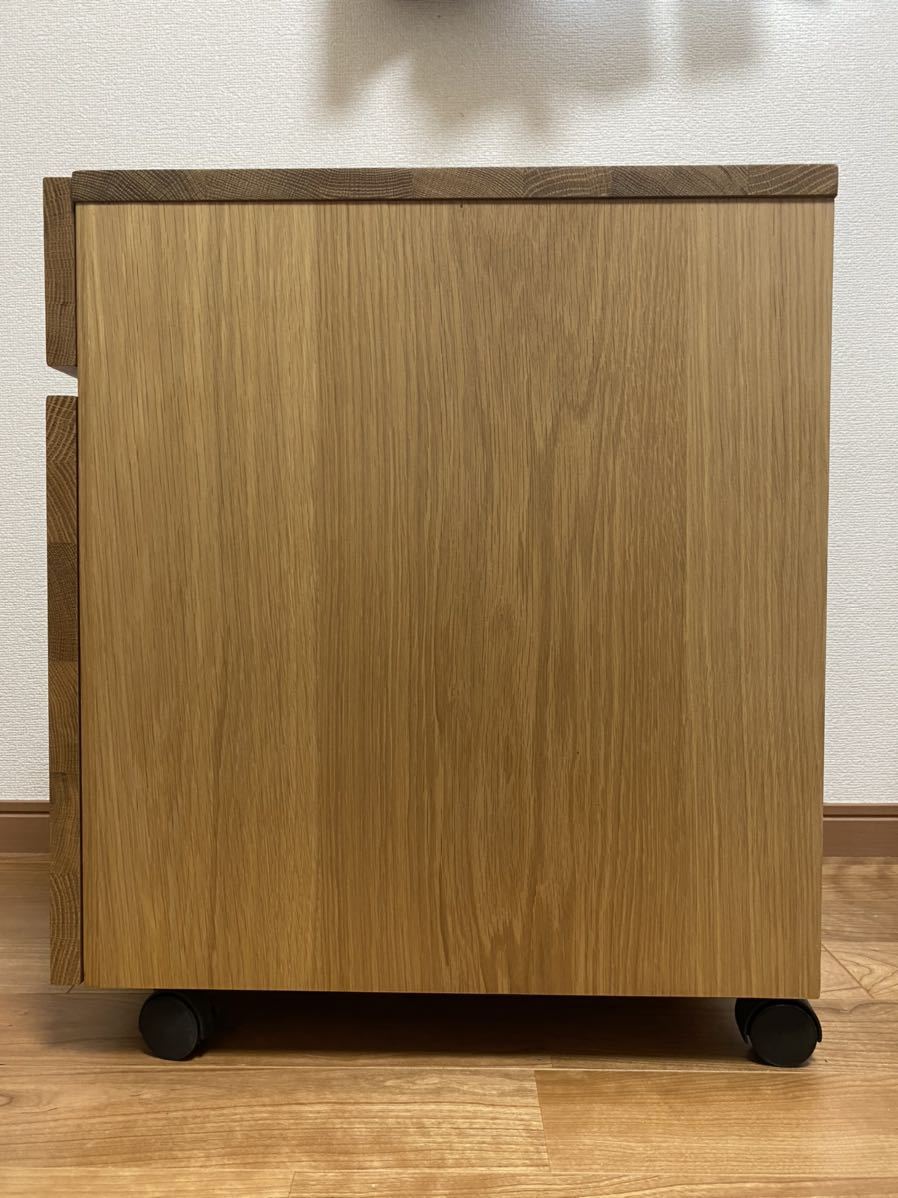 ヤフオク! - MUJI 無印良品 無垢材デスクキャビネット 引出2段 オ...