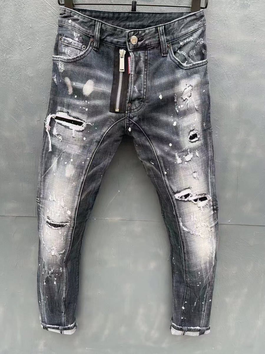 新品 Dsquared2 size50 ダメージデニム ディースクエアード パンツ www