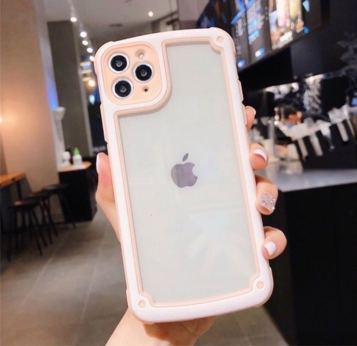 【iPhoneXR】ピンク iPhoneケース 大人気 シンプル フレーム　インスタ映え　韓国　おしゃれ　送料無料　かわいい