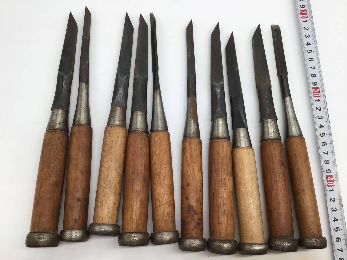 Yahoo!オークション - #4617 大工道具ノミ10本まとめ売り 全て Yahoo!オークション - #4617 大工道具ノミ10本まとめ売り 全て