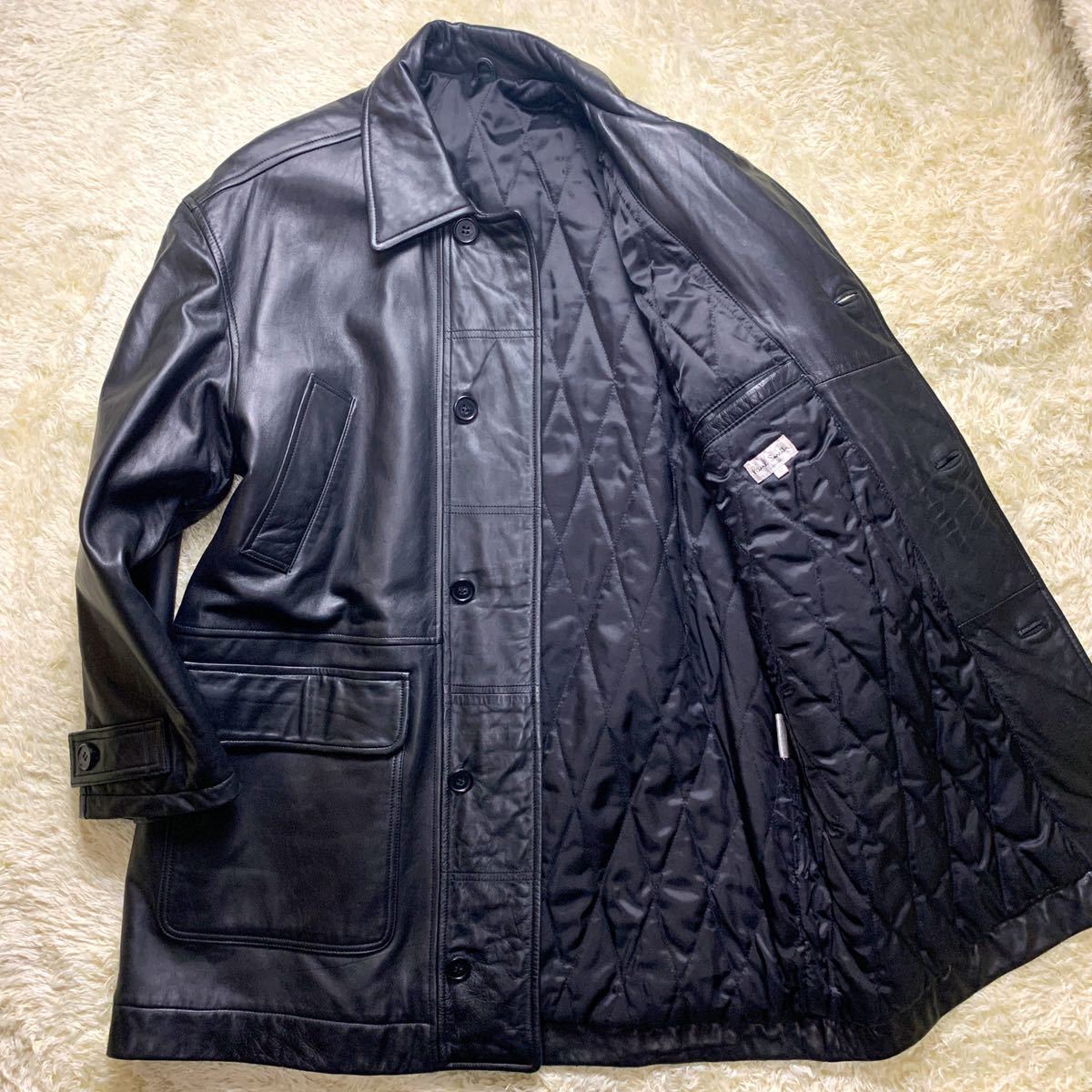 美品ポールスミスレザージャケット黒L羊革柔らかい!-