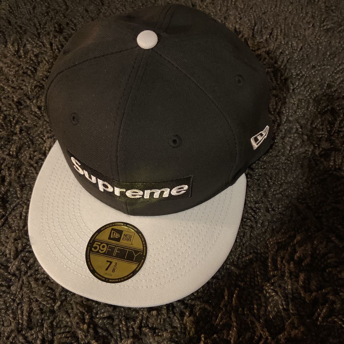 7-3/8 Supreme 2-Tone Box Logo New Era Black シュプリーム 2トーン 