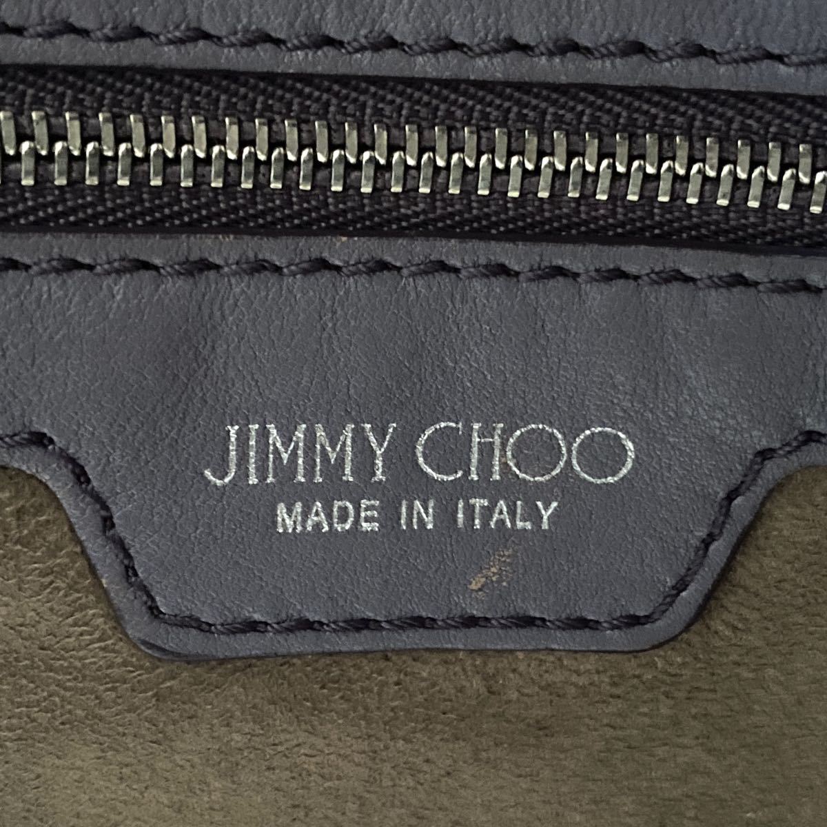 美品 JIMMY CHOO 定価215,000円 ジミーチュウ SOFIA S ソフィア ハンドバッグ トート ショルダー 肩掛け パープル スタースタッズ レザー_画像9