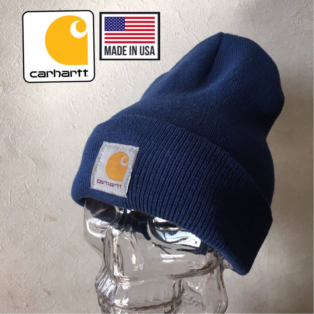 ★ ≪ carhartt ≫ ★ Made in USA アクリル ワッチキャップ ニットキャップ★フリーサイズ_画像1