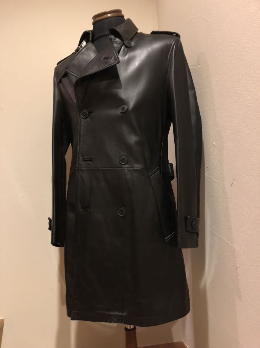 送料無料】☆美品 超希少 BURBERRY BLACK LABEL バーバリー ラムレザー
