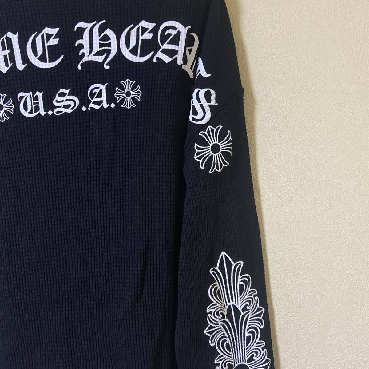最安◇希少◇Chrome Hearts クロムハーツ サーマルロンT ブラック L ヴァージルアブロー