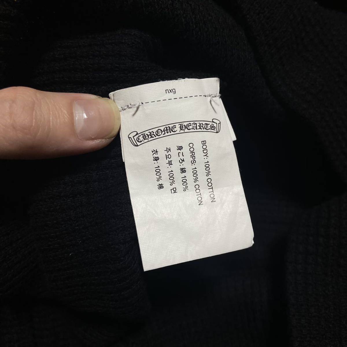 最安◇希少◇Chrome Hearts クロムハーツ サーマルロンT ブラック L ヴァージルアブロー