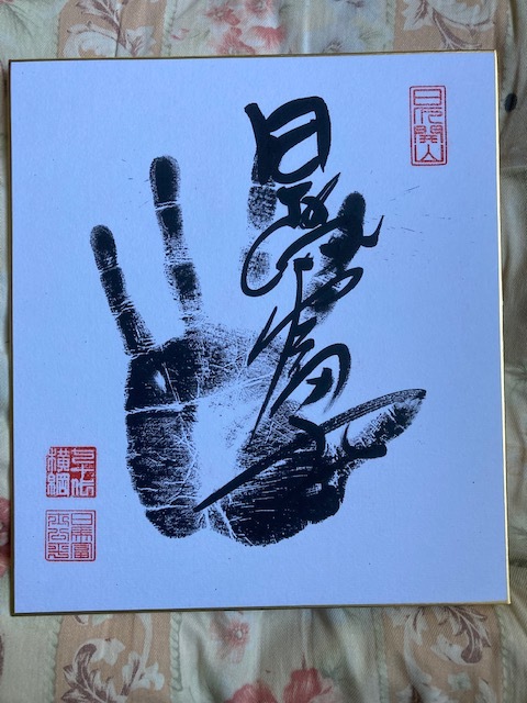 春早割 相撲 手形 日馬富士 サイン 色紙 横綱 落款あり solines.ec