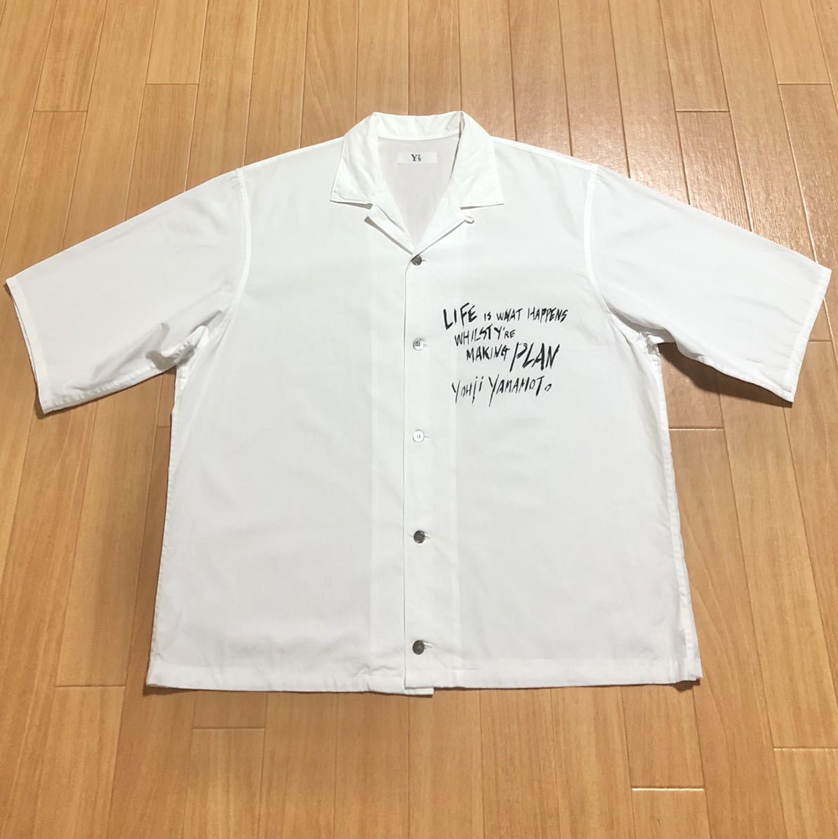 2022年激安 開襟 オープンカラー ワイズ Y's 半袖シャツ 筆記体ロゴ