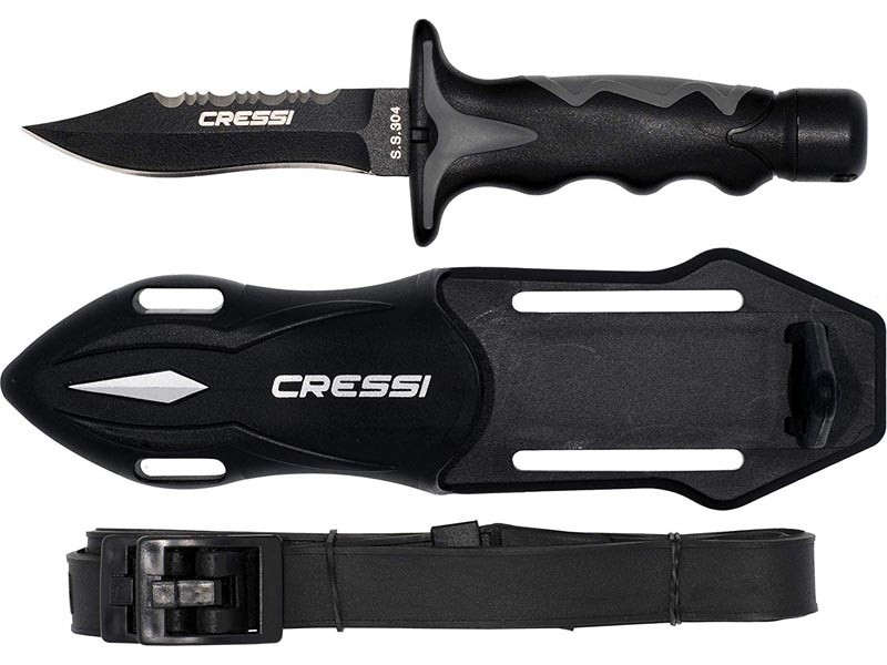 CRESSI（クレッシィ）PREDATOR プレデター ナイフ 全長:180mm ブラックコーティング 420ステンレス [BRC554500] 小型ナイフ ダイバーナイフ_画像1