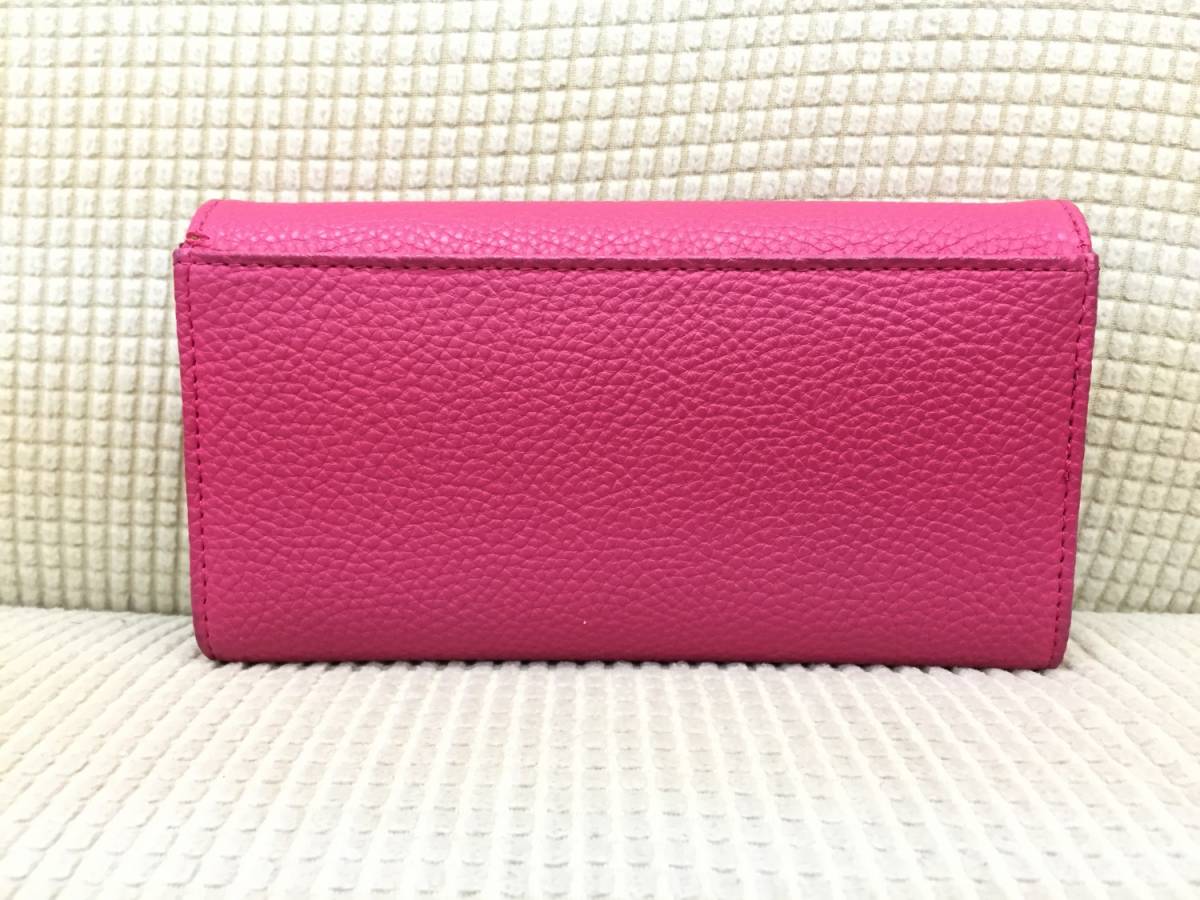 [長財布] 濃いピンク色系 使用感あり ゴブラン織りのような華やかな花柄 大容量 カード入れ：12ポケット 小銭入れあり さいふ 財布 2_画像2