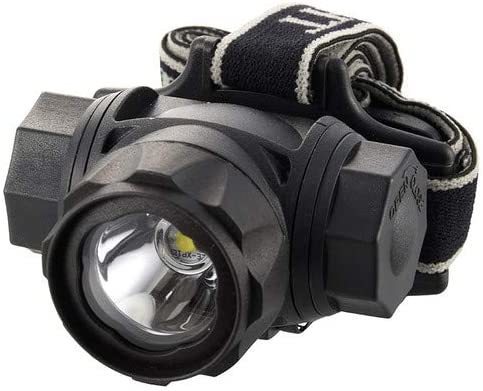 ◆送料無料◆防水 LEDヘッドライト 400lm ライト角度や明るさ調整可 3点式ヘッドバンド 単4電池3本式 ブラック LC-SYW433-K