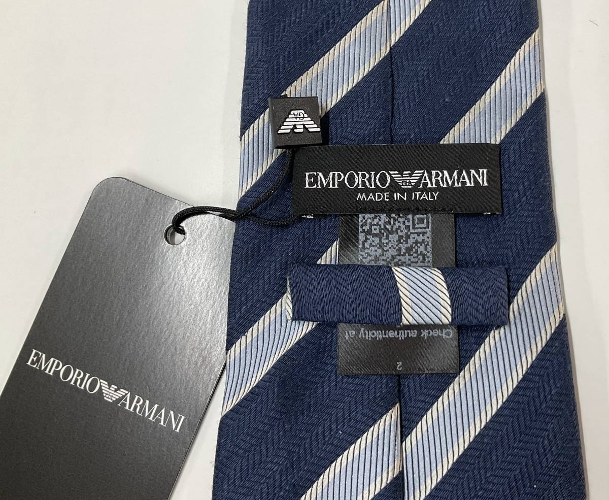 チする Emporio Armani - 新品タグ付き エンポリオ アルマーニ ネクタイ02C 専用ケース付き ご贈答にもの チする