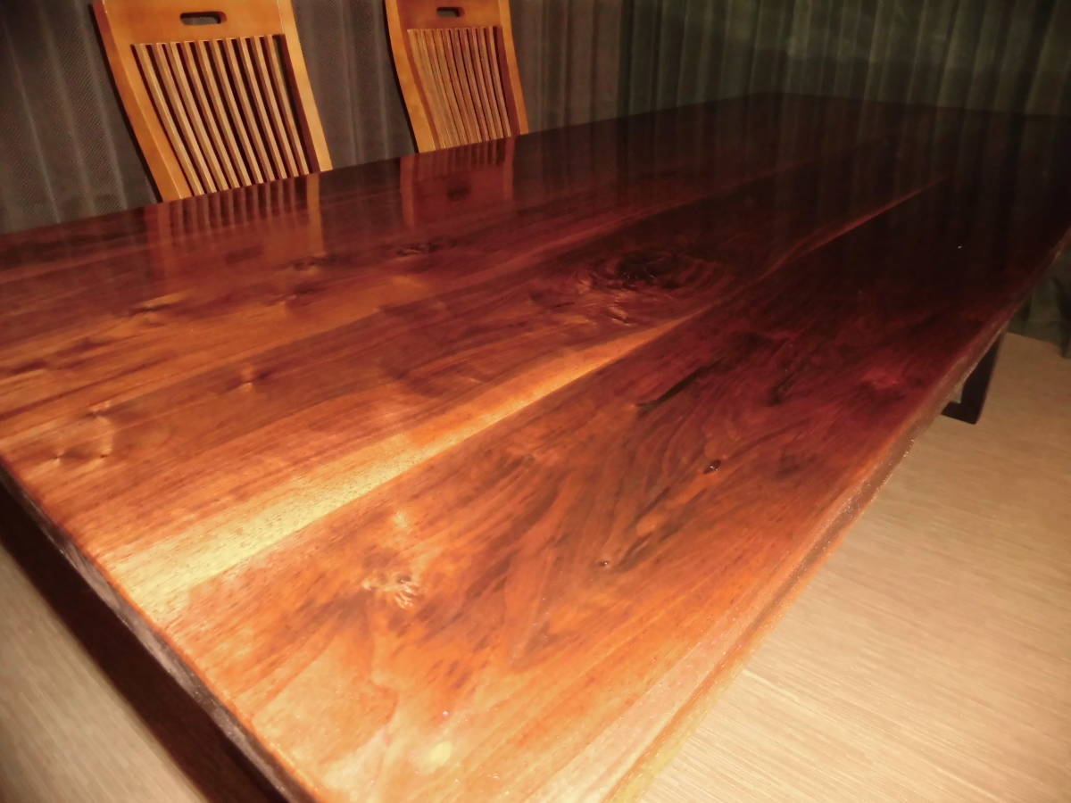Ｒ036－■　ウォールナット　アイアン脚付き　テーブル　板　　ローテーブル 　ダイニング　 カウンター　 座卓 天板 　無垢　一枚板　_画像5