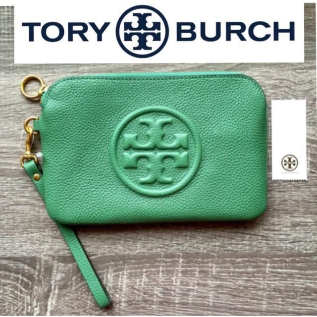 新品 トリーバーチ/TORY BURCH ポーチ ペリー ボンベ リスレット 緑