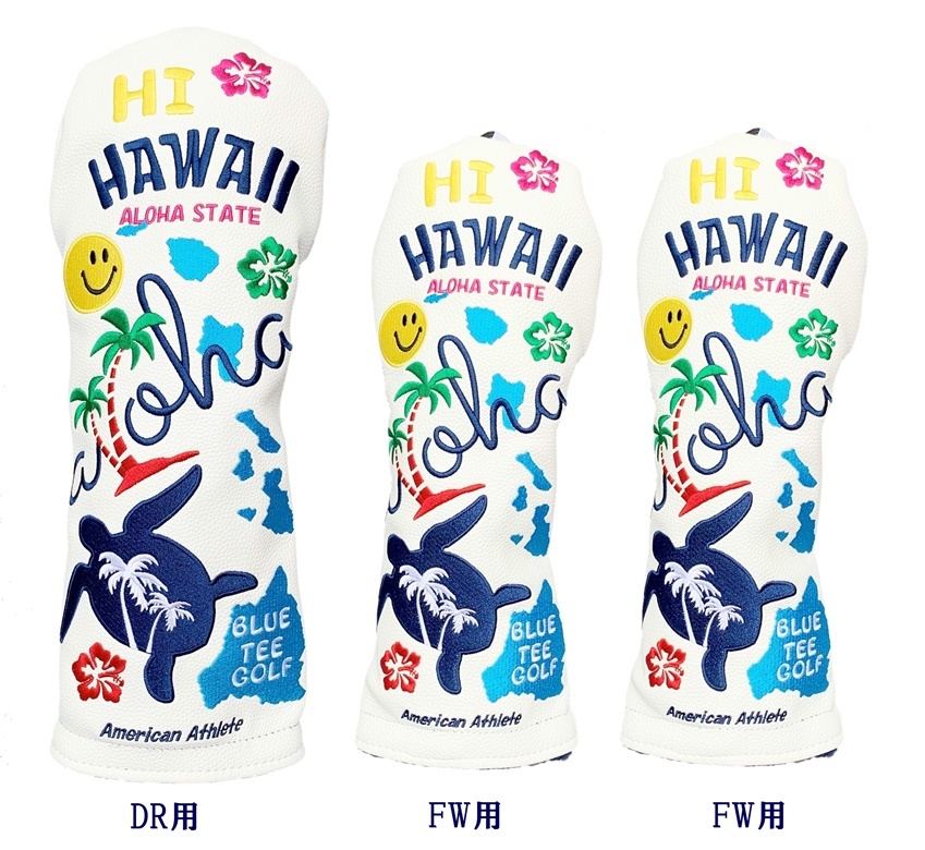 □【3PB-NA】ブルーティーゴルフ【ハイハワイ Hi Hawaiiモデル-ニューバージョン】3本セット(B)販売用ヘッドカバー BLUE TEE GOLF HCH-001