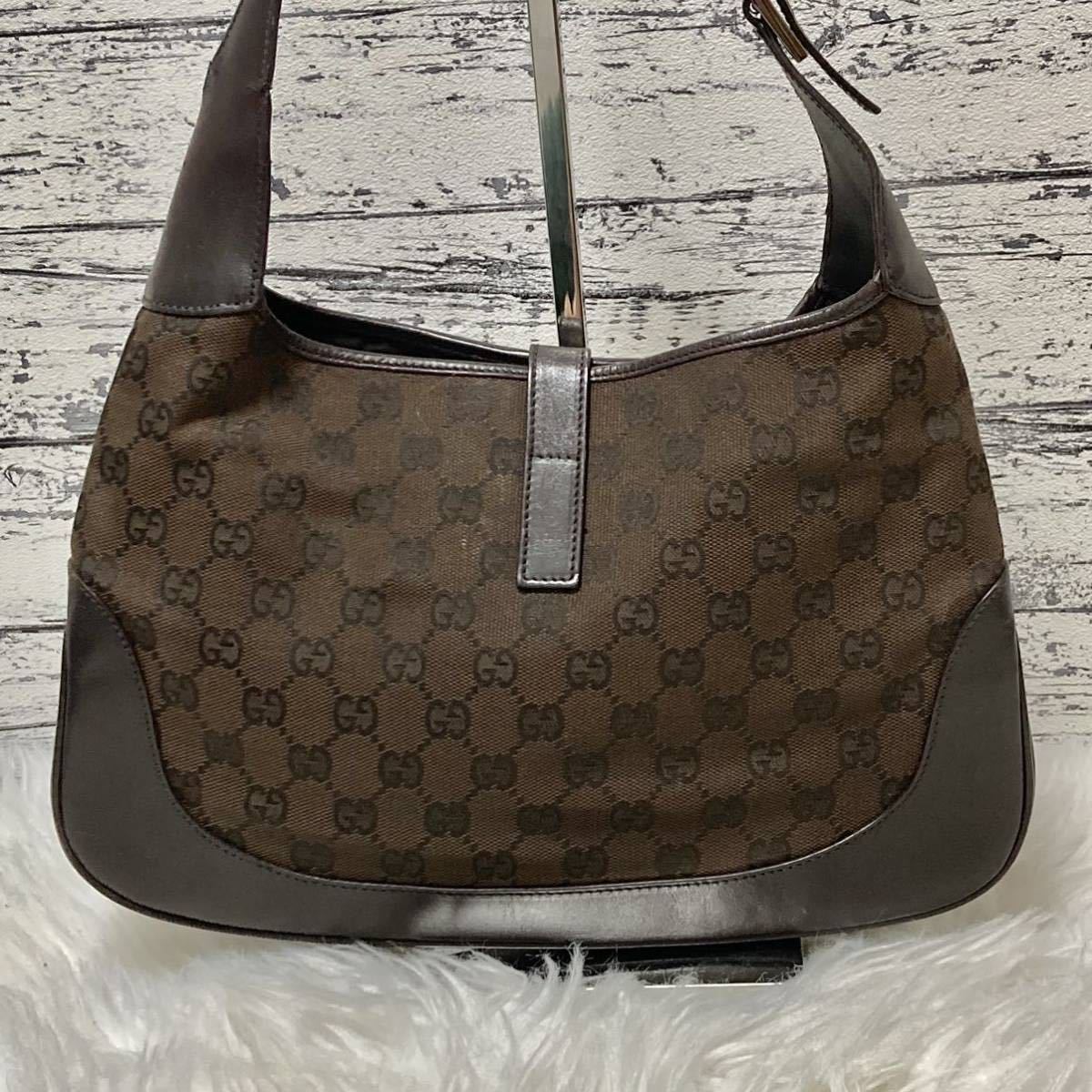 1円 【良品】正規品 GUCCI グッチ ワンショルダーバッグ GGキャンバス