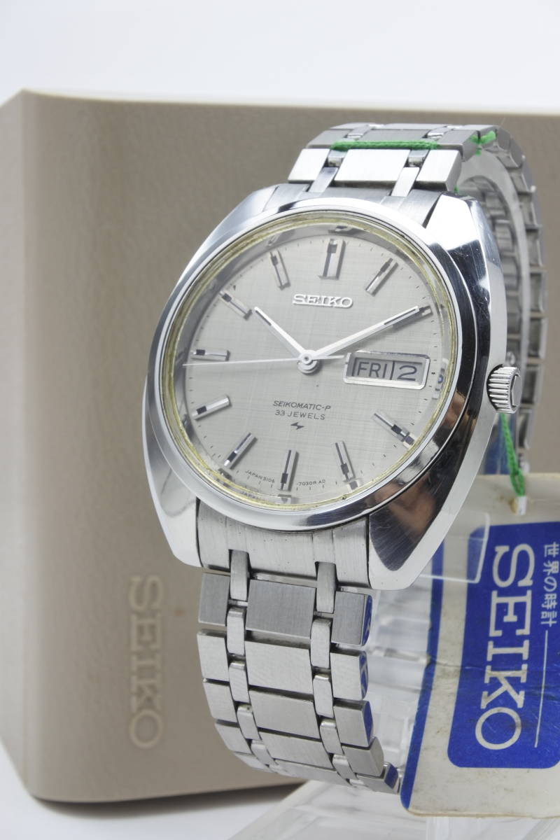 ☆☆☆石数は51系最多個体数少モデル1968年製 SEIKO MATIC-P 5106-7030 ３３石 自動巻紳士腕時計 純正ベルト　箱付　当時高級品