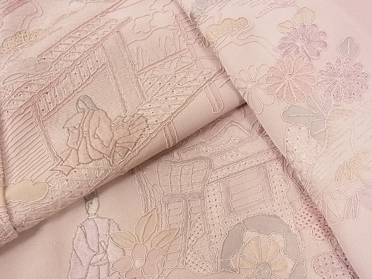 高級訪問着 正絹訪問着 中国三大刺繍 中国蘇州刺繍 汕頭刺繍 スワトウ