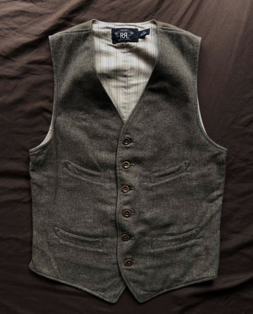 【傑作】極美品 RRL HAMILTON VEST ダブルアールエル ウール ハミルトン ヴィンテージ 英国 ブリティッシュ ベスト XS_画像1