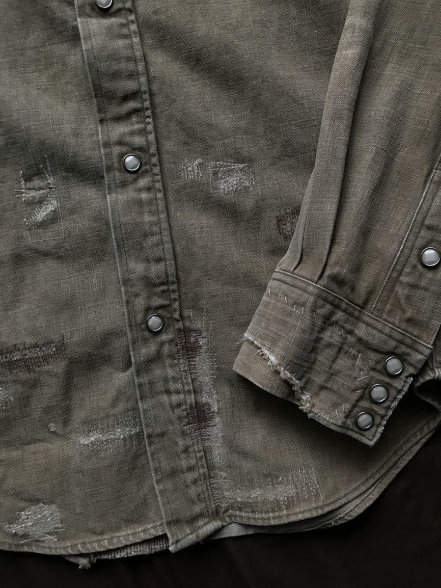 名作】極美品 RRL REPAIRED WESTERN DENIM SHIRTS ダブルアールエル