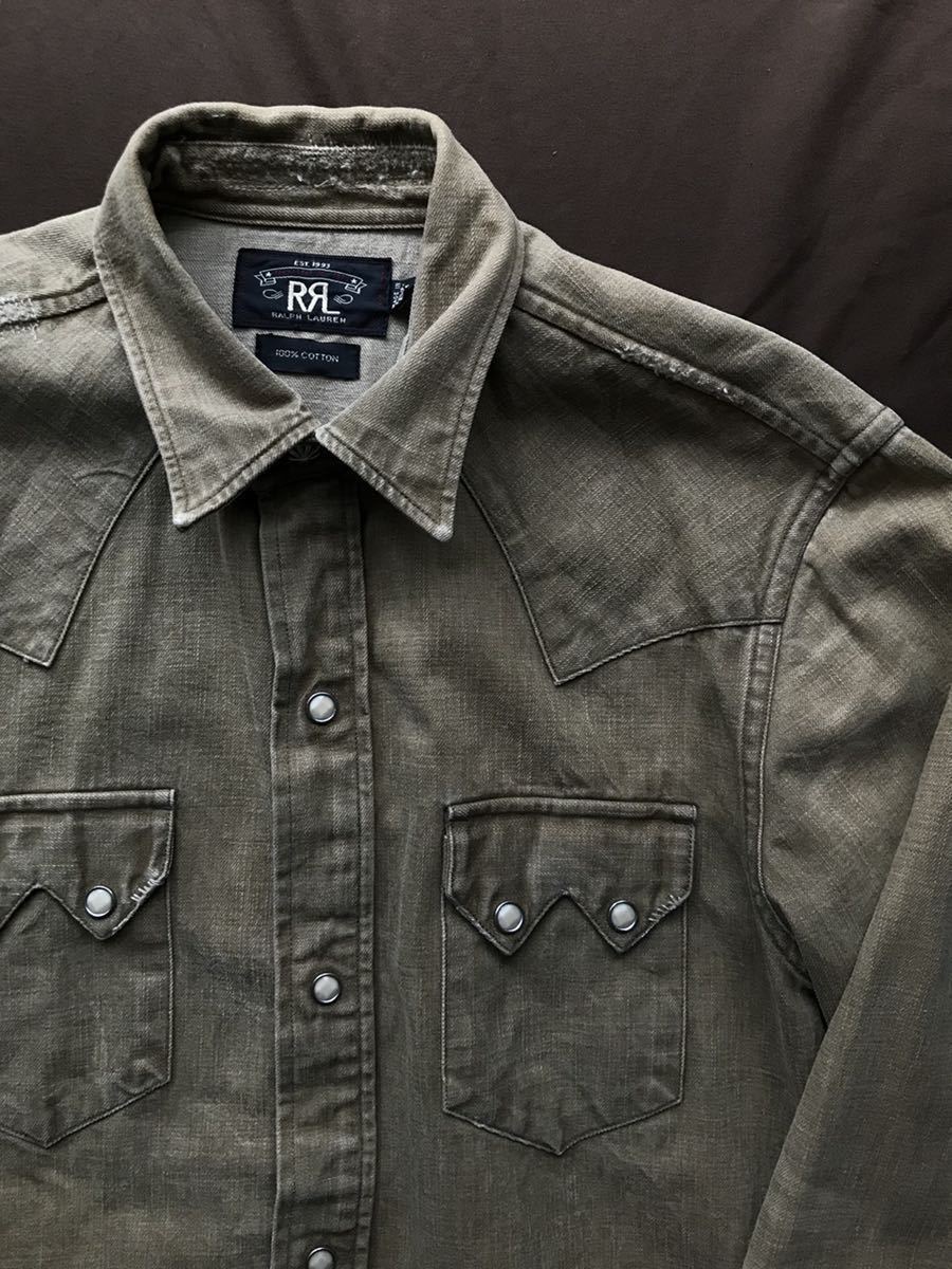 名作】極美品 RRL REPAIRED WESTERN DENIM SHIRTS ダブルアールエル