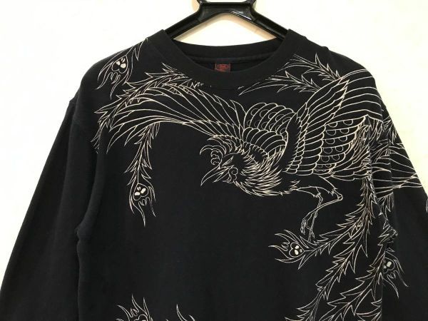 ＊クロップドヘッズ CROPPED HEADS 和柄 鳳凰 長袖 カットソー Tシャツ トップス S　　　　　　　BJBJ.J_画像3