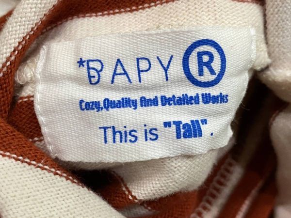 * Bapy BAPY окантовка French brudok нашивка с высоким воротником cut and sewn tops сделано в Японии Tall BJBA.B