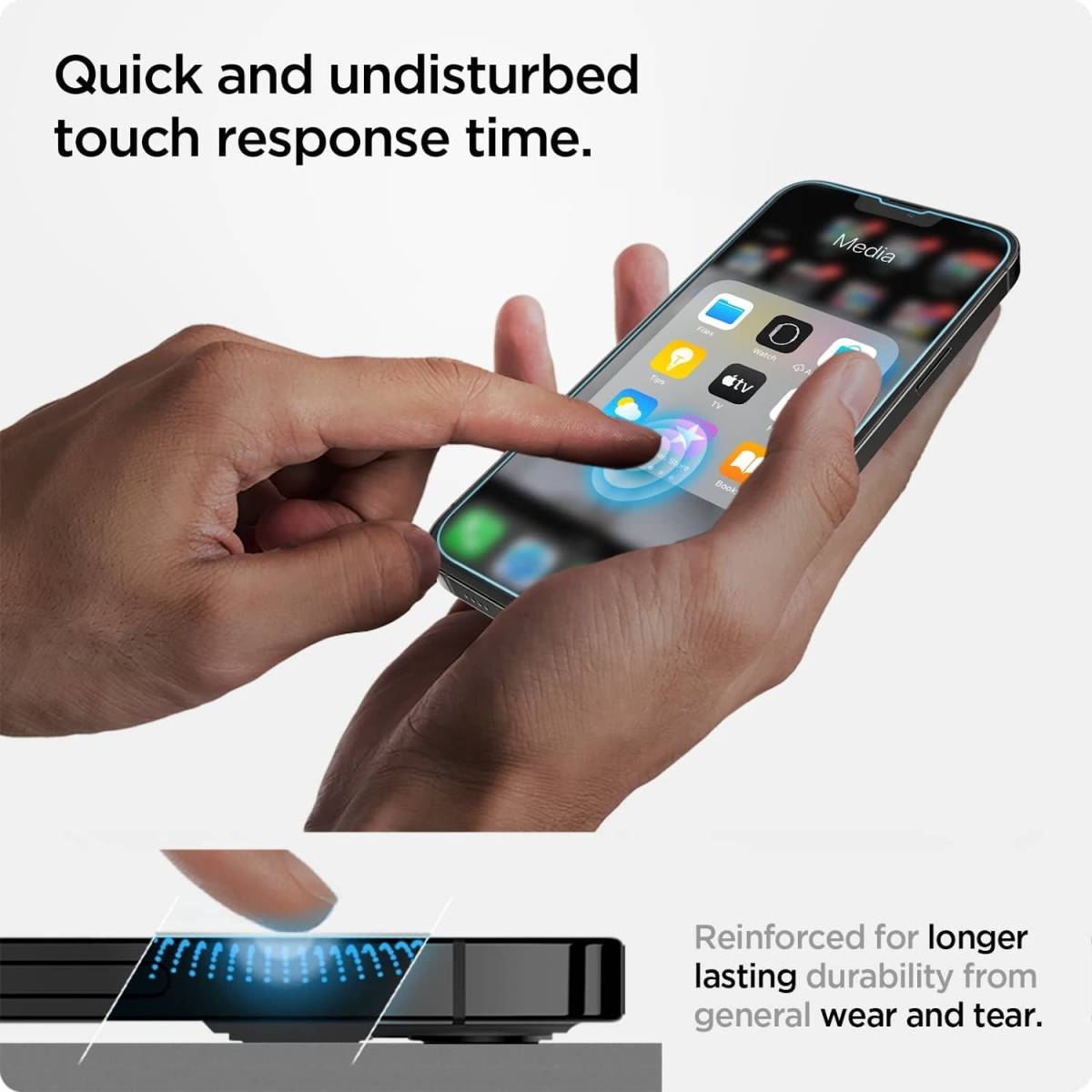 センサー保護タイプ iPhone 14 Plus、iPhone 13 Pro Max 画面 保護 フィルム 2枚入り 貼り付けキット付き 高透過率 自動吸着 貼り付け簡単_画像5