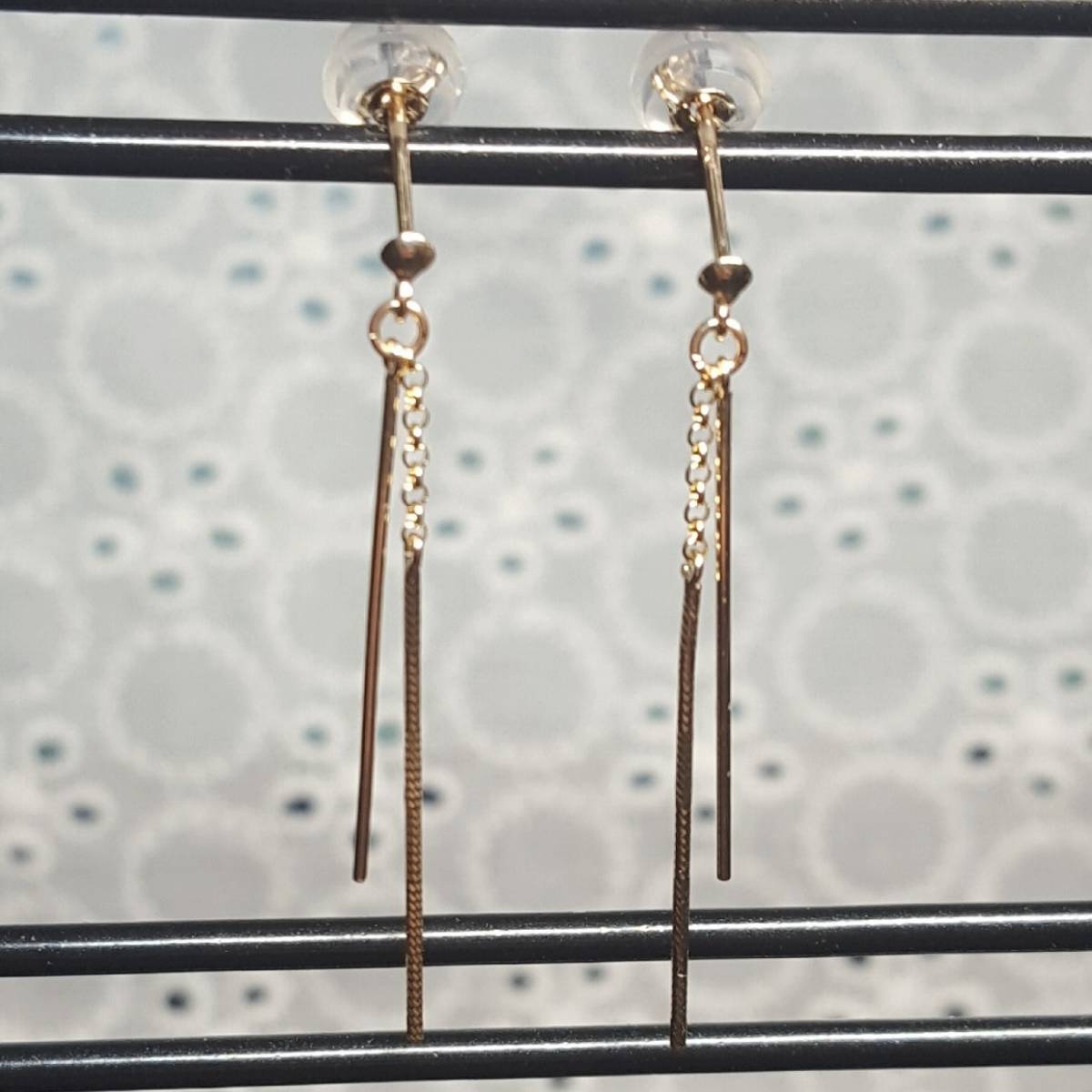 [ new goods ]10 gold /k10/ yellow gold / long post / swaying earrings 