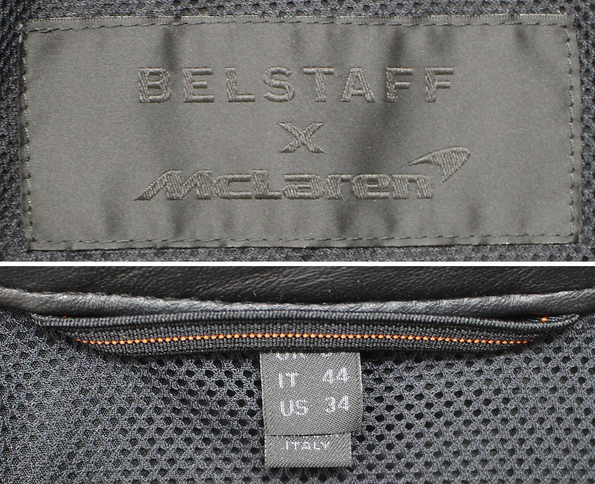 BELSTAFF (ベルスタッフ × マクラーレン) HYBRID LEATHER DRIVING JACKET / ハイブリッド レザードライビングジャケット 美品 size 44_画像9