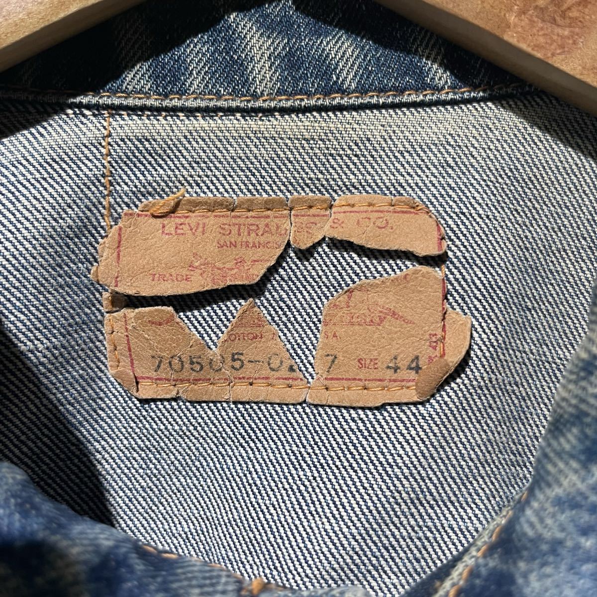 SIZE44】60s Levi's 557 移行期 70505 BIG E デニムジャケット SIZE44】60s Levi's 557 移行期 70505 BIG E デニムジャケット