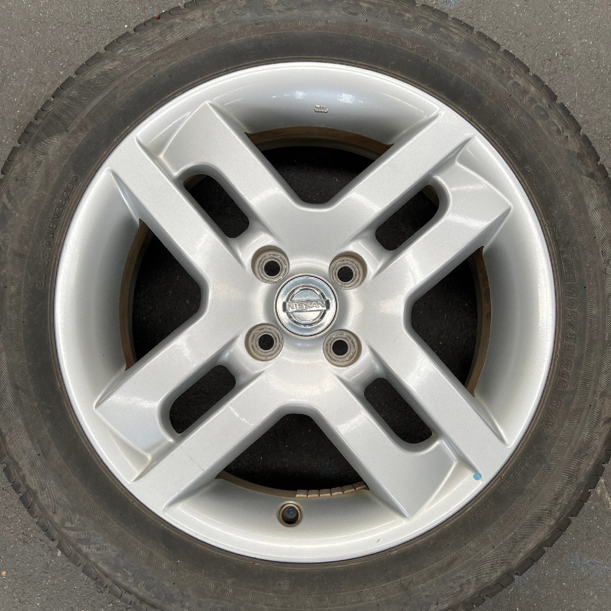 タイヤ付き純正ホイール1本 キューブ Z12 16×6J +42 100 4穴 195/55R16 ...