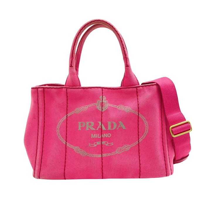 PRADA プラダ　カナパ　ミニ　ハンドバッグ　ピンク