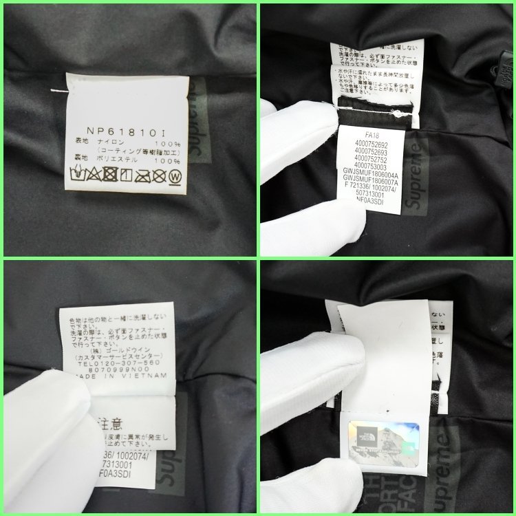 1円/タグ付 SUPREME×THE NORTH FACE シュプリーム ノースフェイス 18AW 