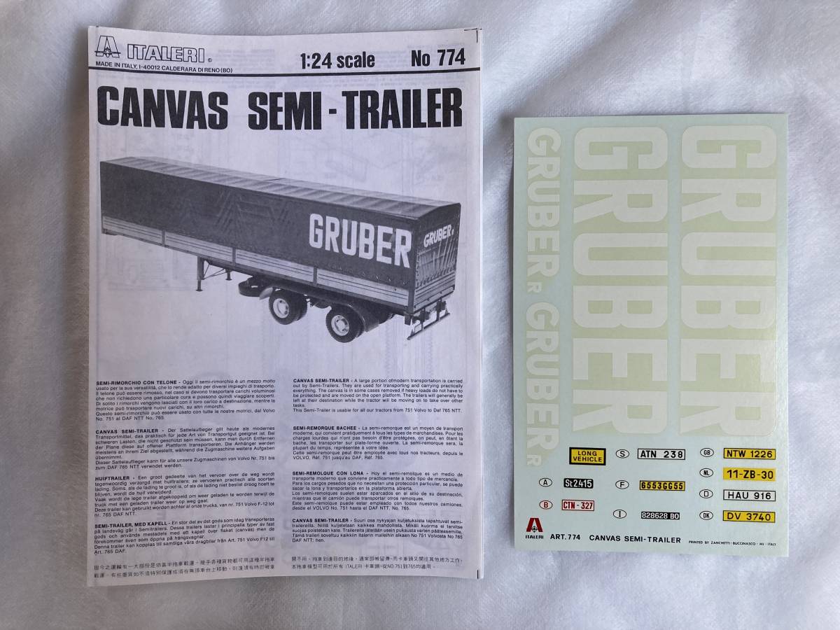 イタレリCANVAS SEMI-TRAILER 1/24 当時物です Yahoo!オークション - 当時物 未組立品 ・ITALERI 774・1/24