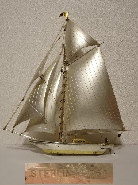 銀製 193g スターリング帆船 銀舟 1014U4G