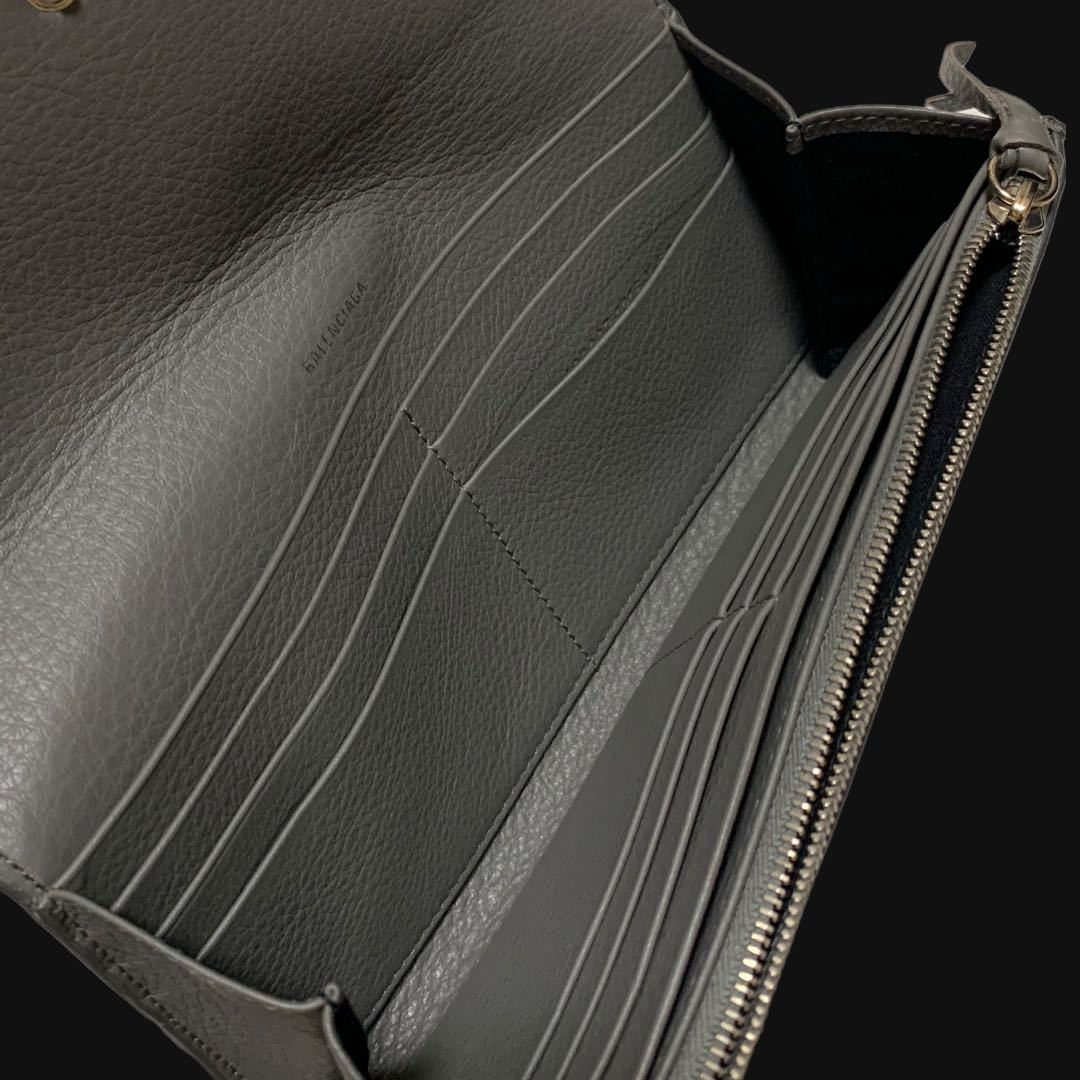 BALENCIAGA バレンシアガ ペーパーロングウォレット 灰-