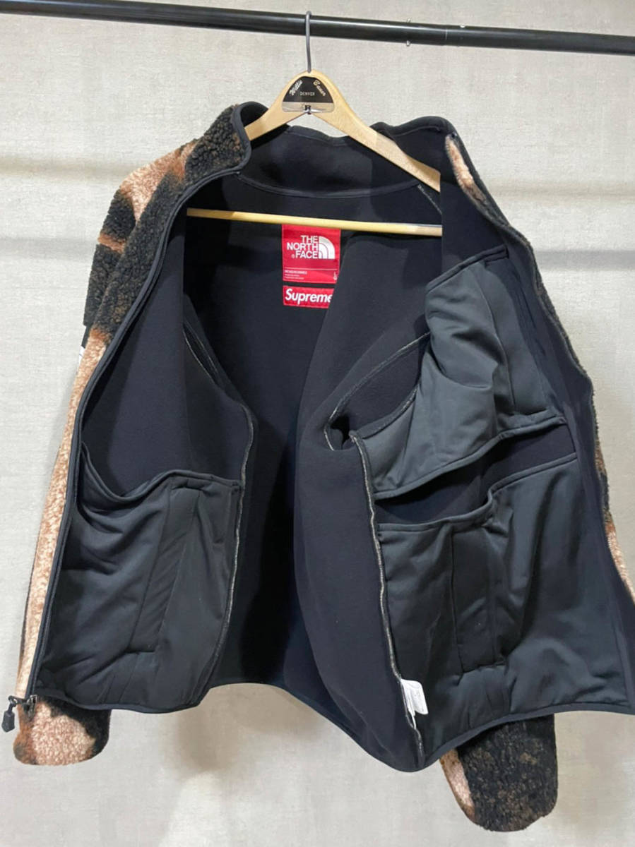 wSupreme×The North Face Bleached Denim Print Fleece Jacket Black