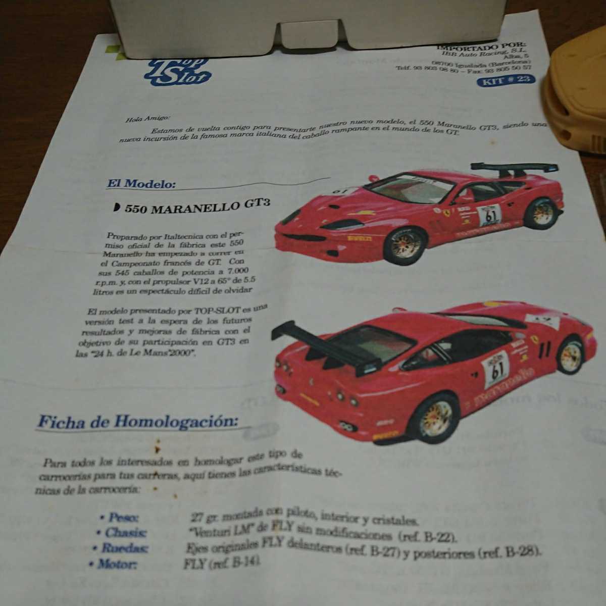 1/32TopSlot Ferrari 550 Maranello GT3 body kit 