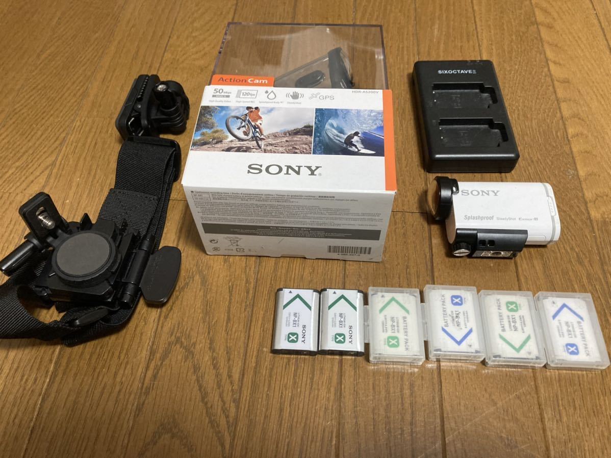 SONY HDR-AS200V アクションカメラ ソニー 廃盤 付属品多数 モトブログ ヘッドマウンド 防水カバー アクションカム as200