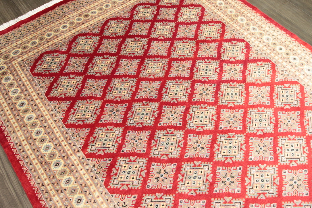 ワケアリ新品お買い得品　高級デパート品質　パキスタン手織り絨毯　リビング・ダイニングラグ　幾何学文様　204x334cm　＃269_画像8
