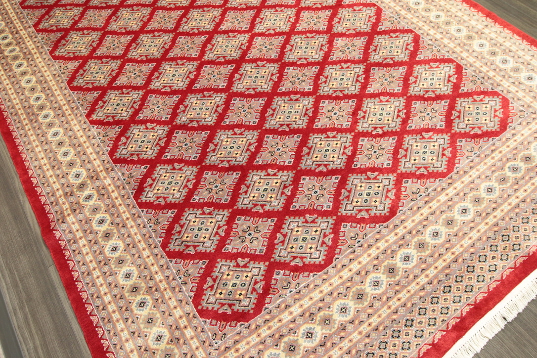 ワケアリ新品お買い得品　高級デパート品質　パキスタン手織り絨毯　リビング・ダイニングラグ　幾何学文様　204x334cm　＃269_画像9