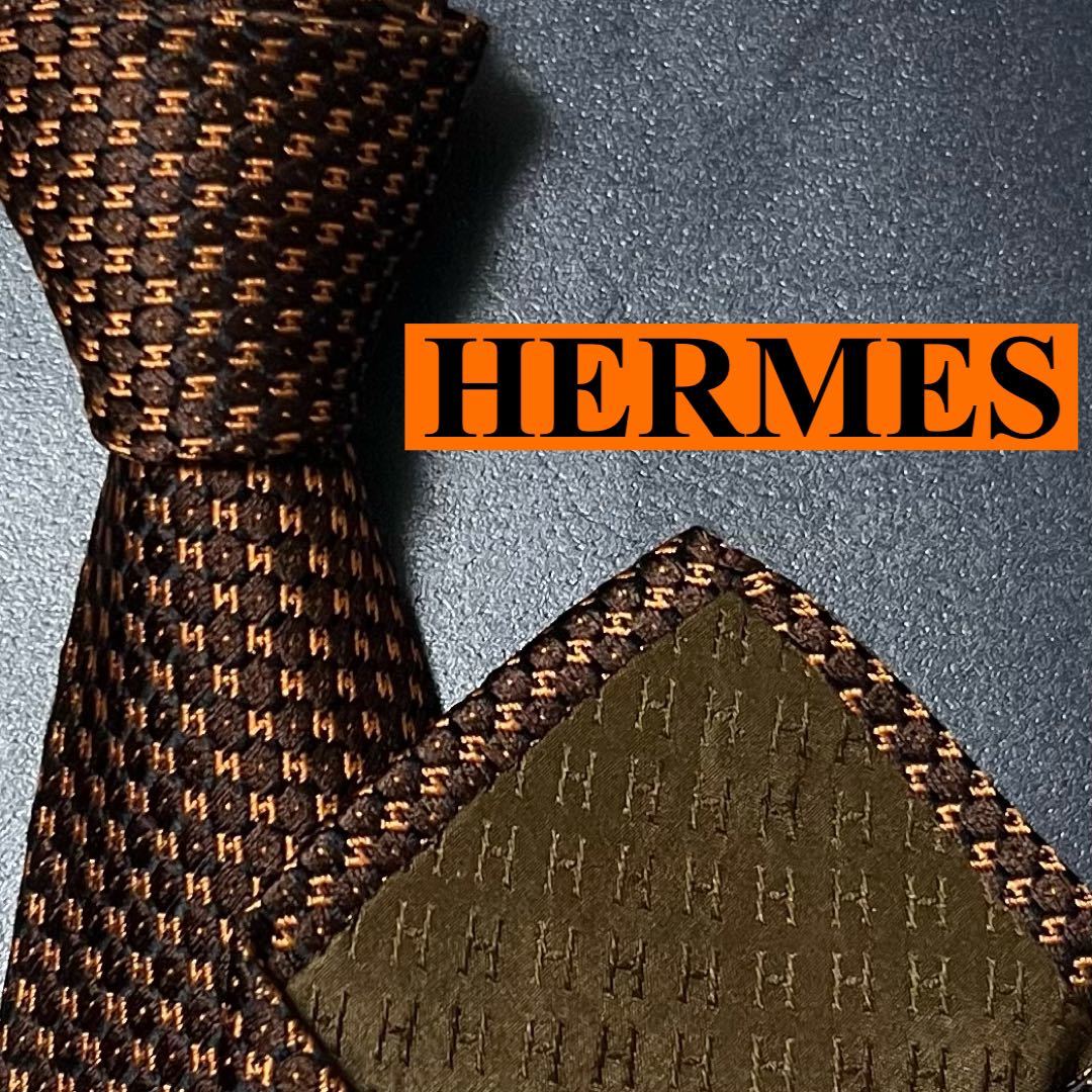 大特価放出! ✨美品✨ 現行 定番 HERMES ネクタイ シルク100