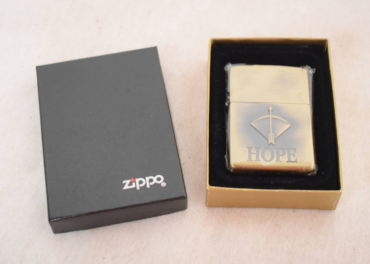 未使用品 1998年製 限定品 懸賞品 zippo HOPE JT GOLD ホープ ジッポ ゴールド 特殊加工品_画像1