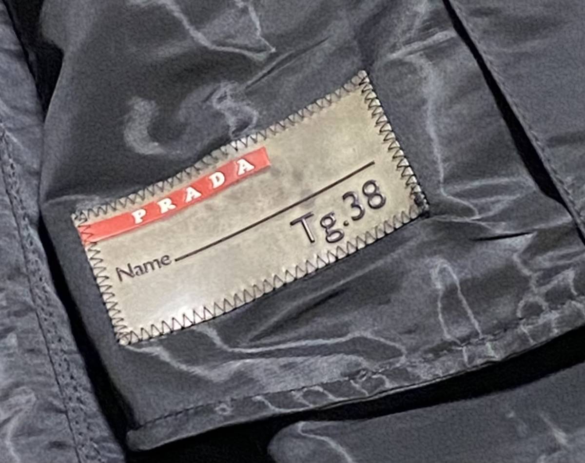 国内品 PRADA SPORTS プラダスポーツ ナイロン トレンチコート 黒 38