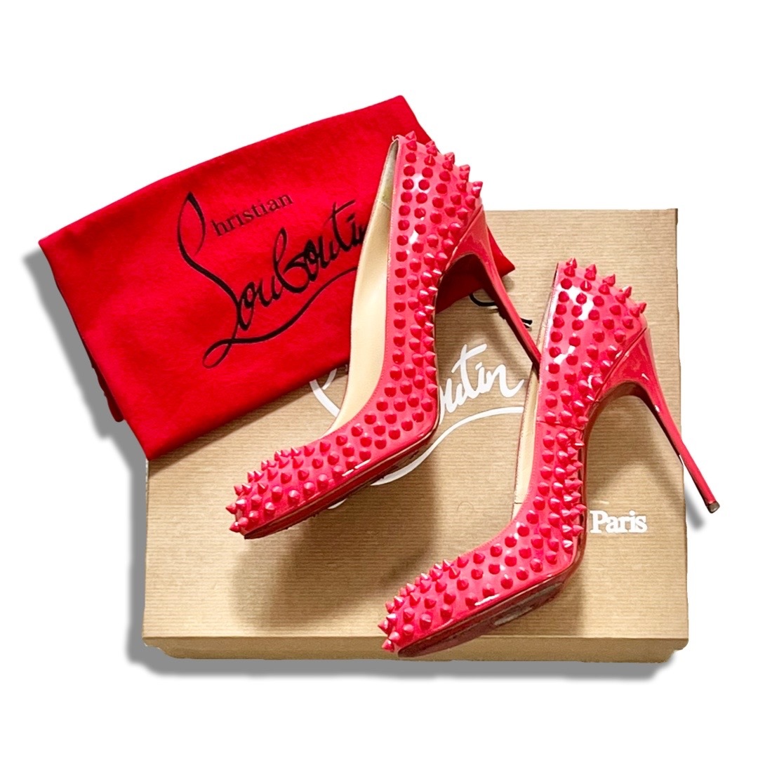 Christian Louboutin クリスチャン ルブタン FIFI SPIKES 100 スパイク ラウンドトゥ パンプス ヒール シューズ ピンク size 39