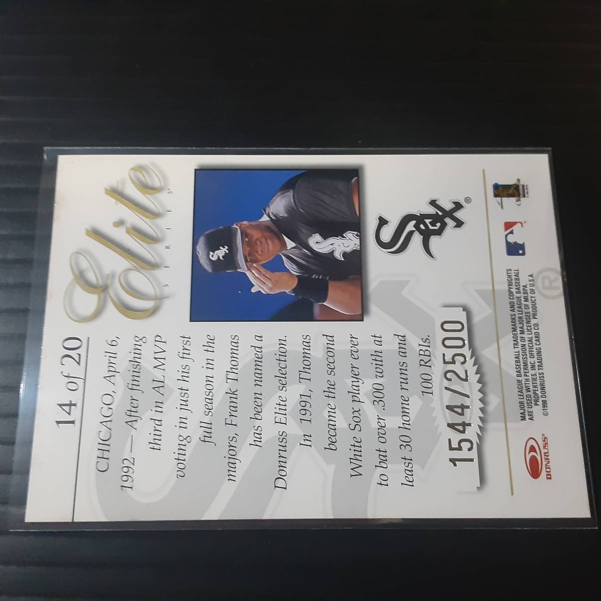 DONRUSS 1998 ELITE 14of20 FRANK THOMAS 1544/2500 カード MLB card 野球 フランク・トーマスの画像4